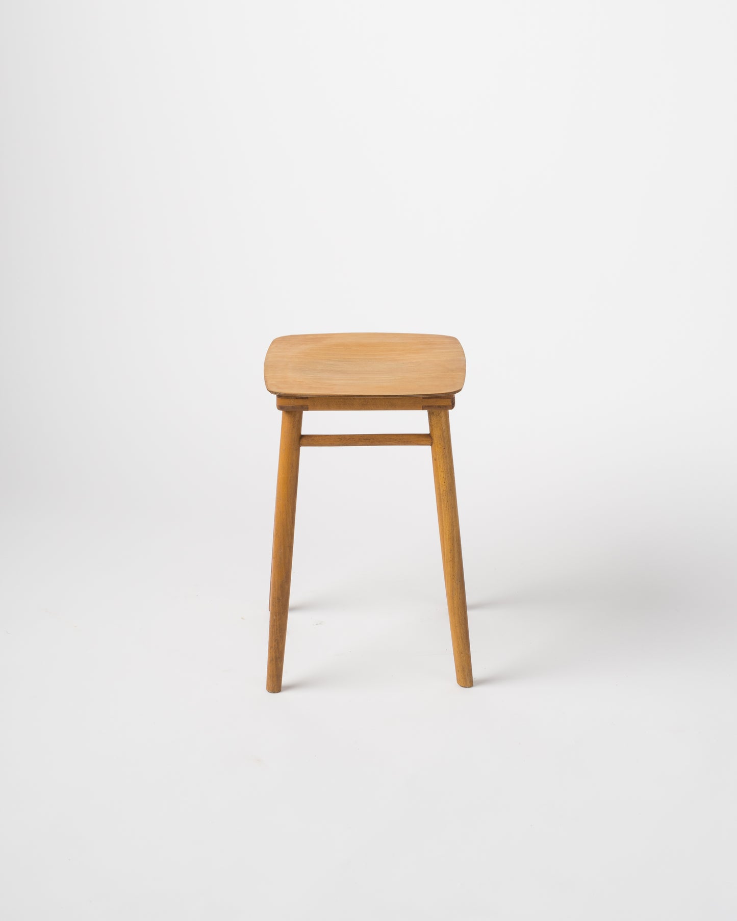 Minimalist Beech Wood Stool, France, 1960's
