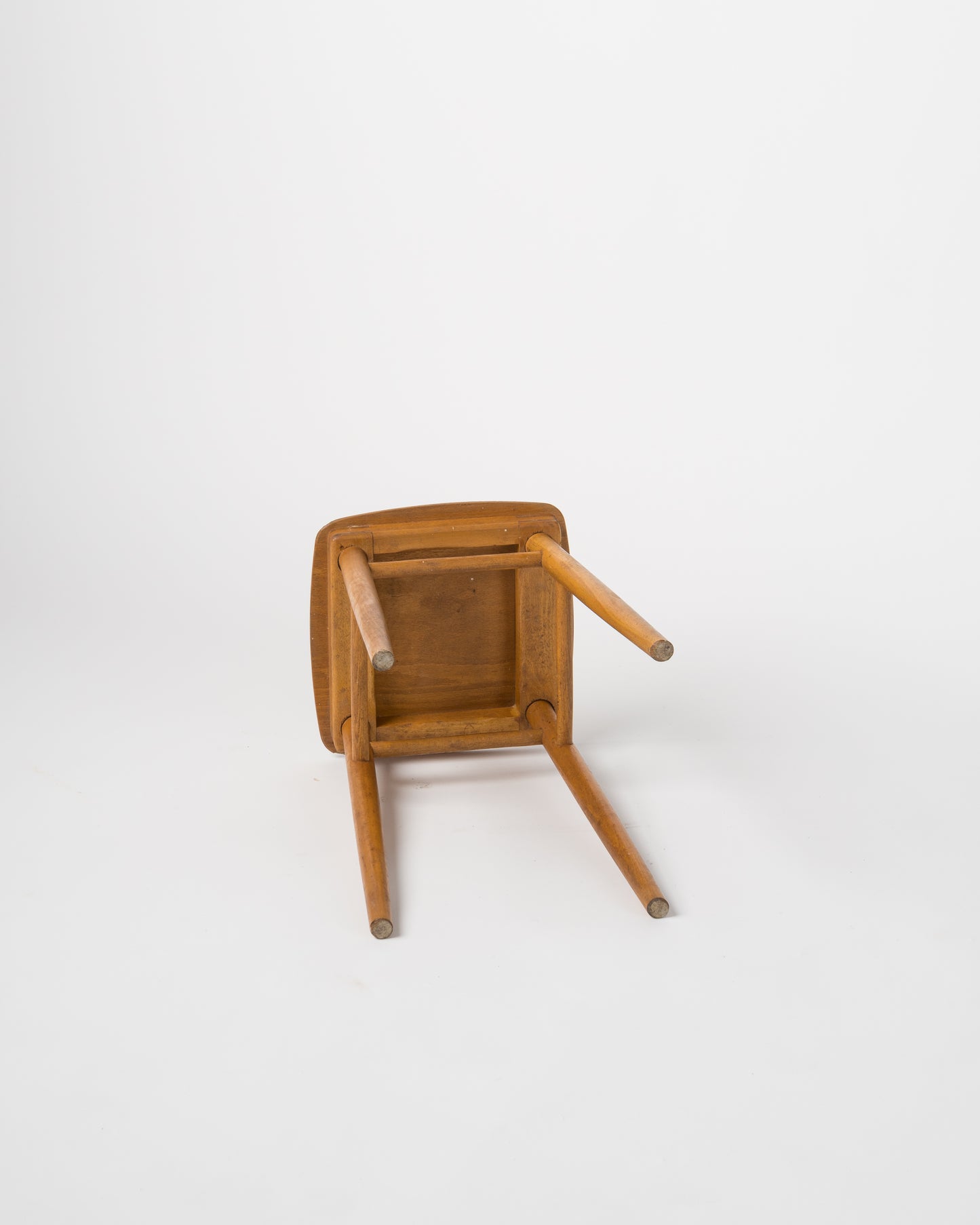 Minimalist Beech Wood Stool, France, 1960's