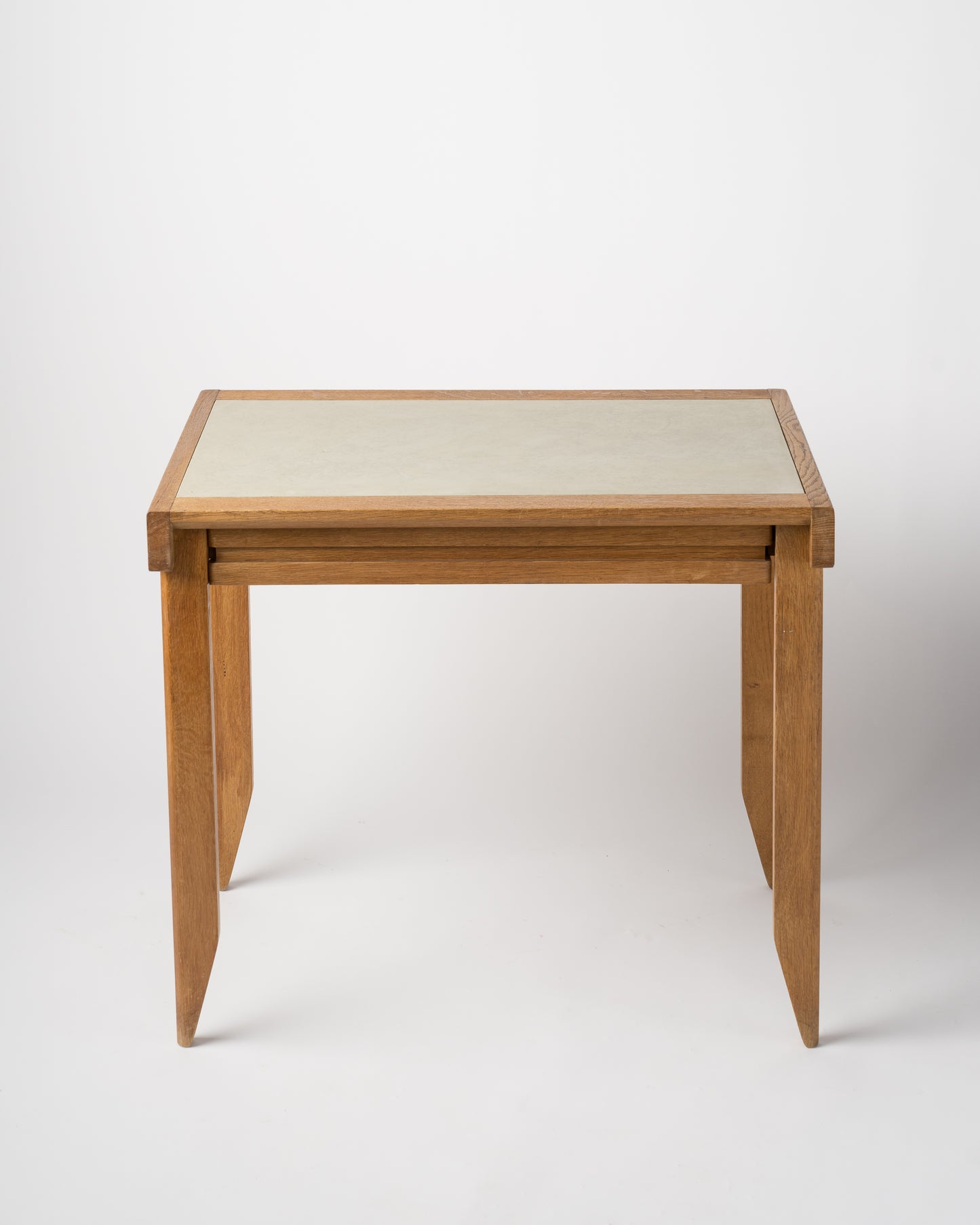 Guillerme & Chambron all Oak Desk with Drawer - France 1970's
