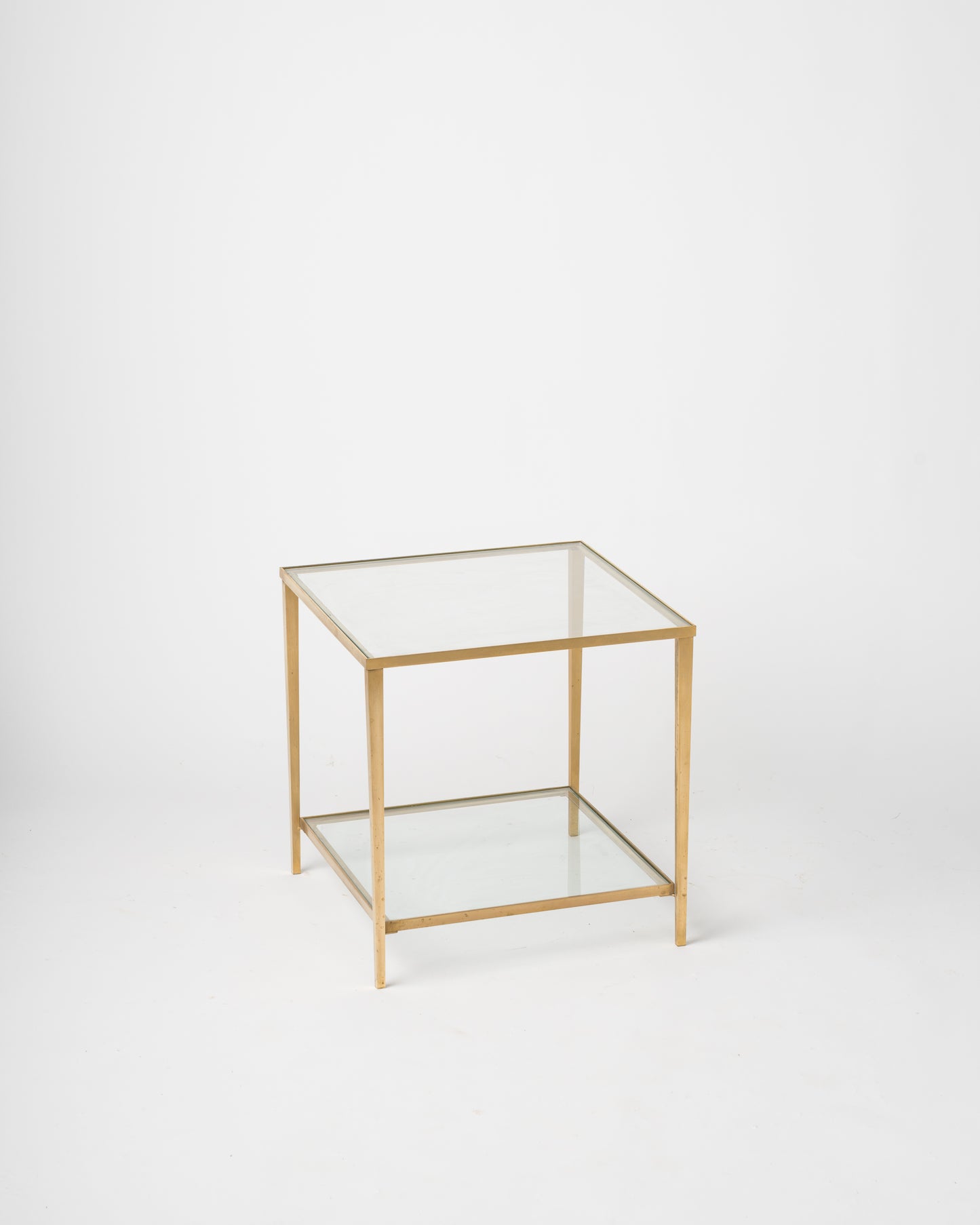 Petite Brass Table Att. Maison Jansen in Brass, France 1970s