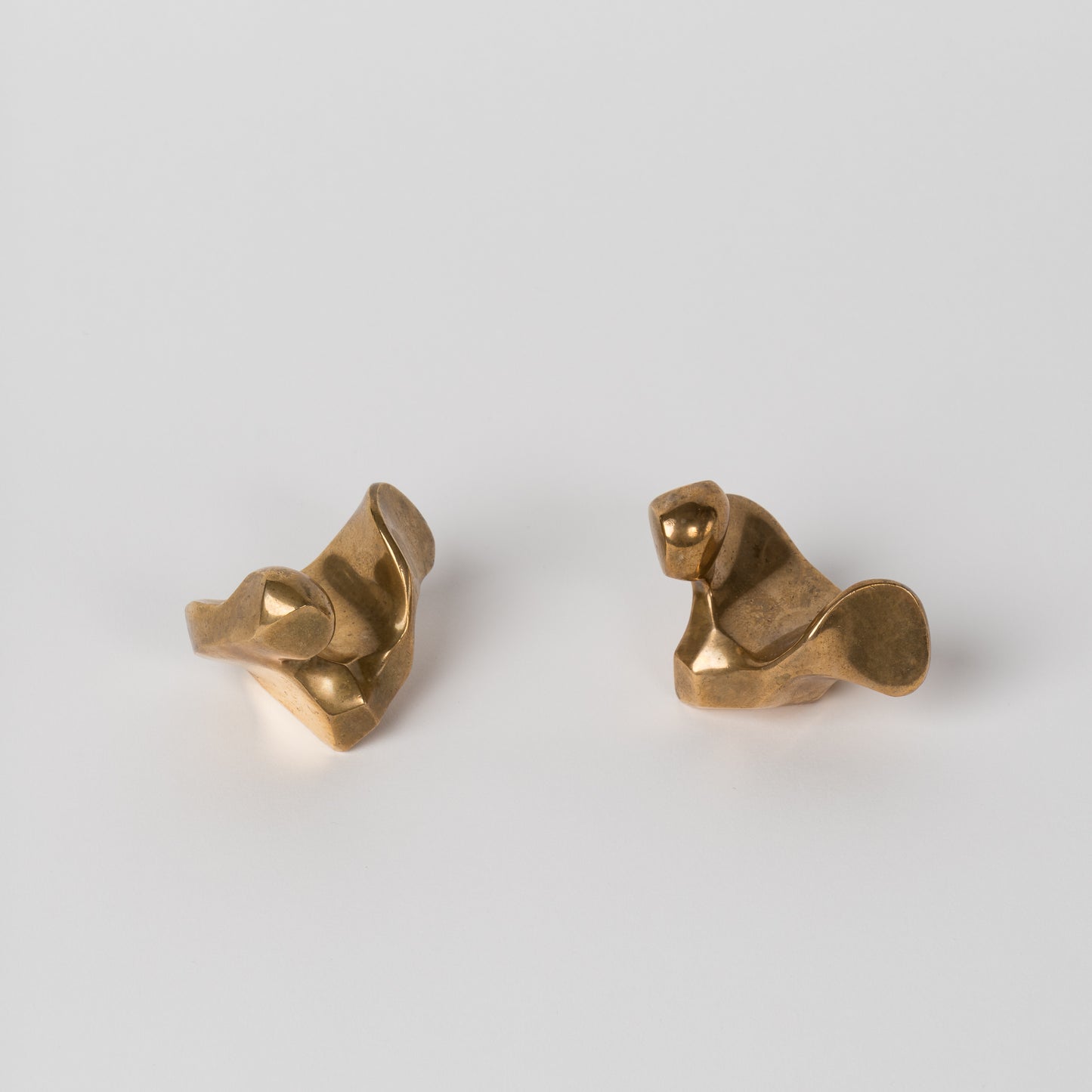 Pair of Solid Bronze Signed Michel Jaubert Paperweights - France 1970's