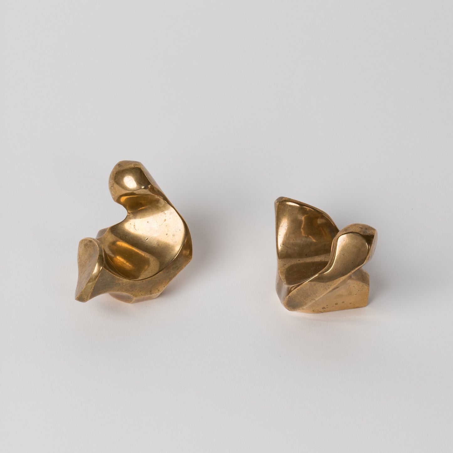 Pair of Solid Bronze Signed Michel Jaubert Paperweights - France 1970's