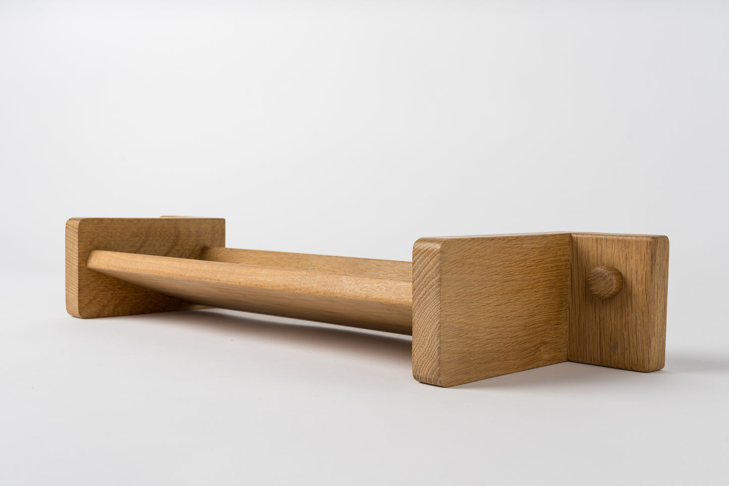 Minimalist Solid Oak Shelf by Guillerme & Chambron, France, 1970's