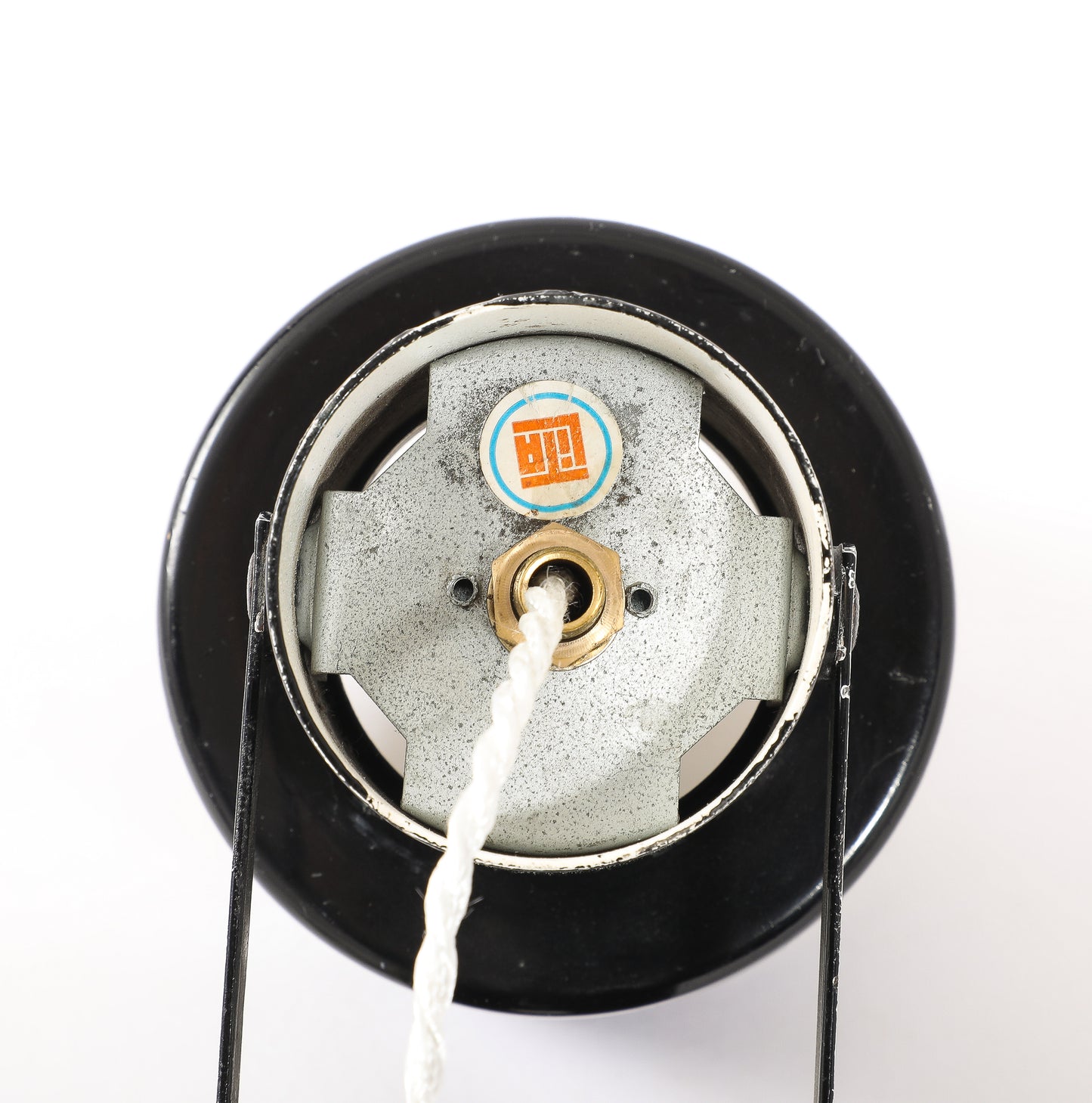 Signed Black Tole "Applique Volante" Plug In Sconces by Lita - France 1960's