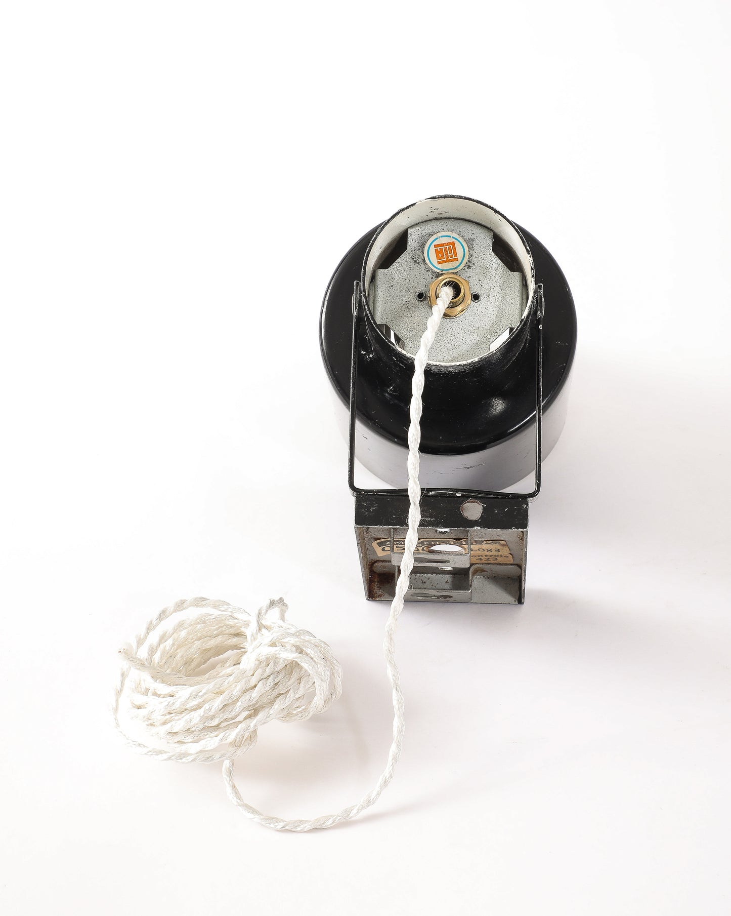 Signed Black Tole "Applique Volante" Plug In Sconces by Lita - France 1960's
