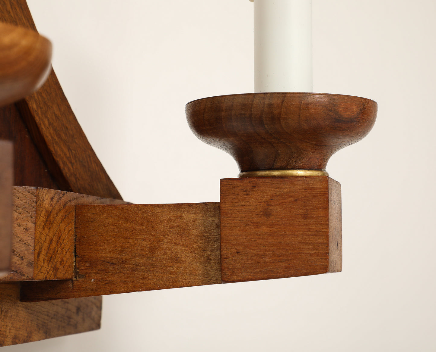 Double Arms All Oak Modernist Sconces - France 1940's