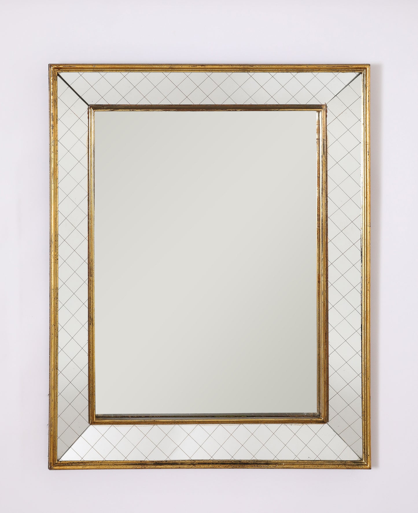 Arbus Inspired Gilt "Entrelacs" Parclose Wall Mirror - France 1940's