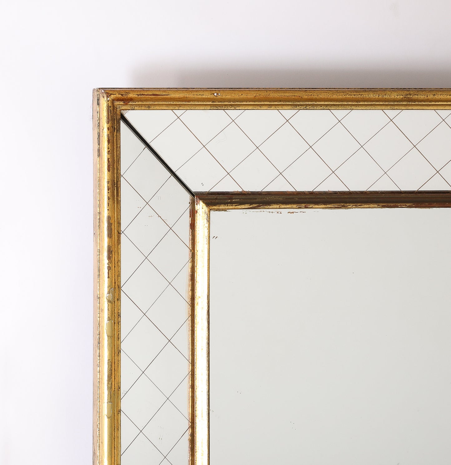 Arbus Inspired Gilt "Entrelacs" Parclose Wall Mirror - France 1940's