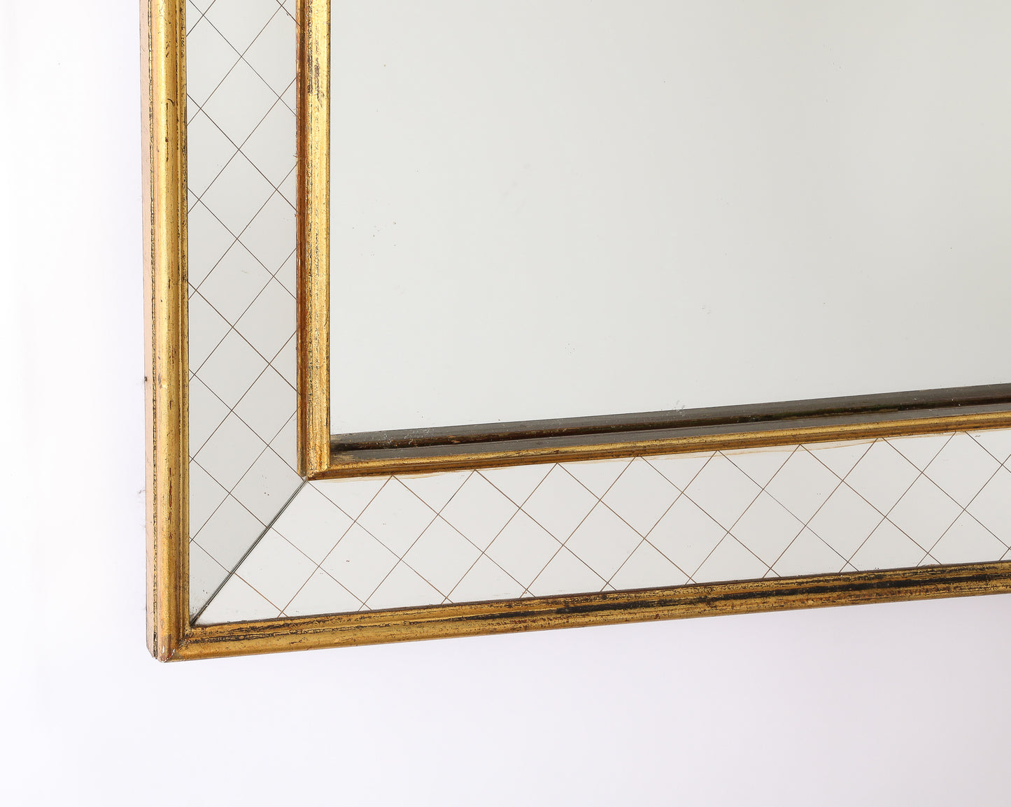 Arbus Inspired Gilt "Entrelacs" Parclose Wall Mirror - France 1940's
