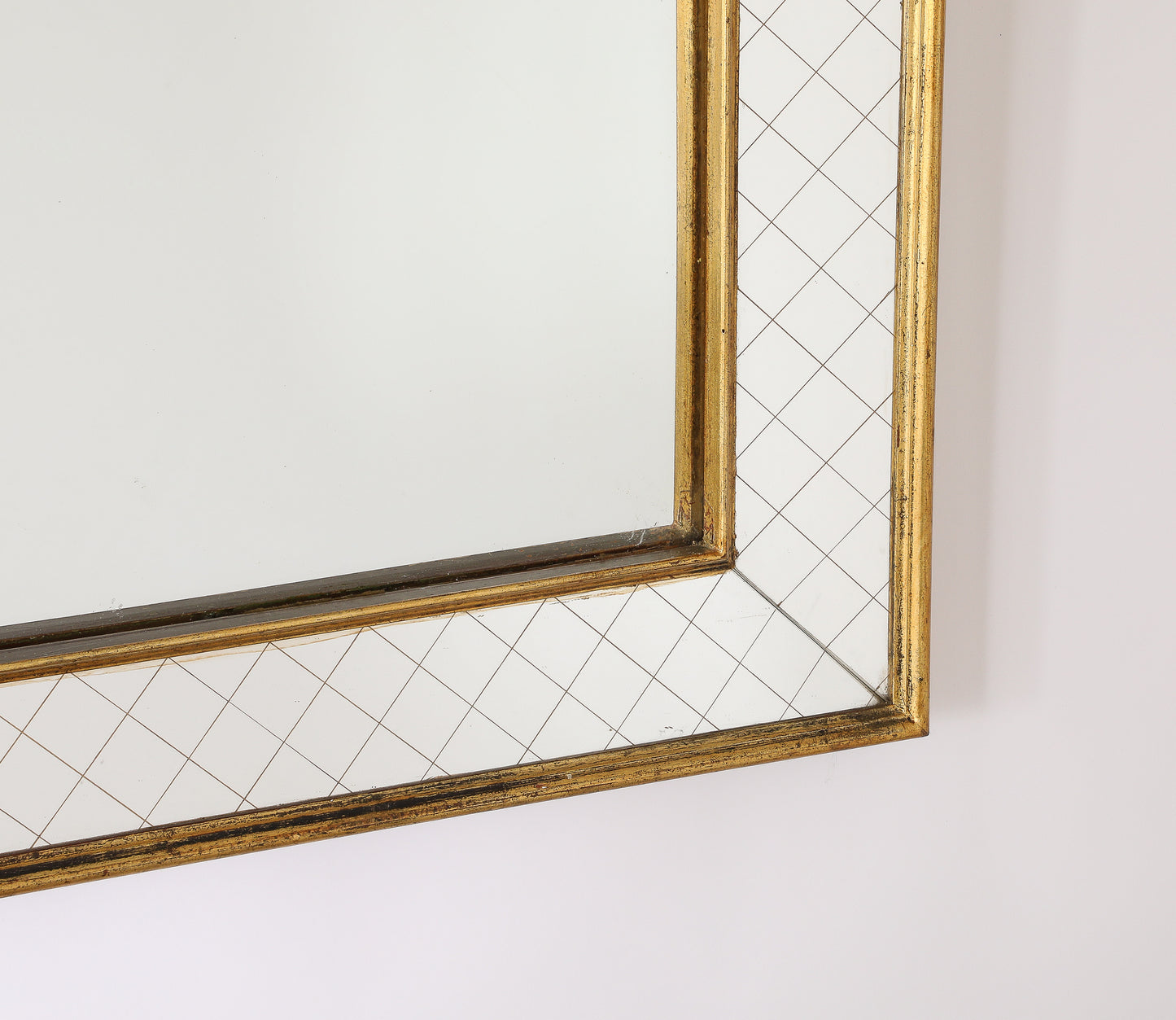 Arbus Inspired Gilt "Entrelacs" Parclose Wall Mirror - France 1940's