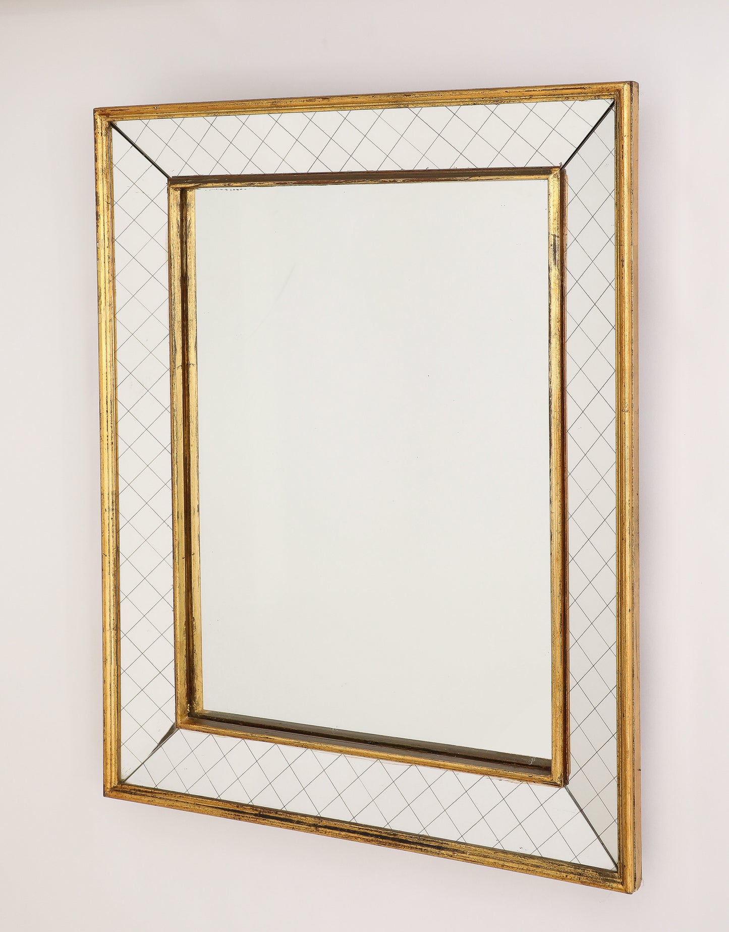 Arbus Inspired Gilt "Entrelacs" Parclose Wall Mirror - France 1940's