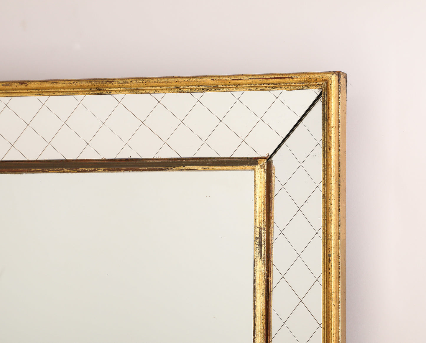Arbus Inspired Gilt "Entrelacs" Parclose Wall Mirror - France 1940's