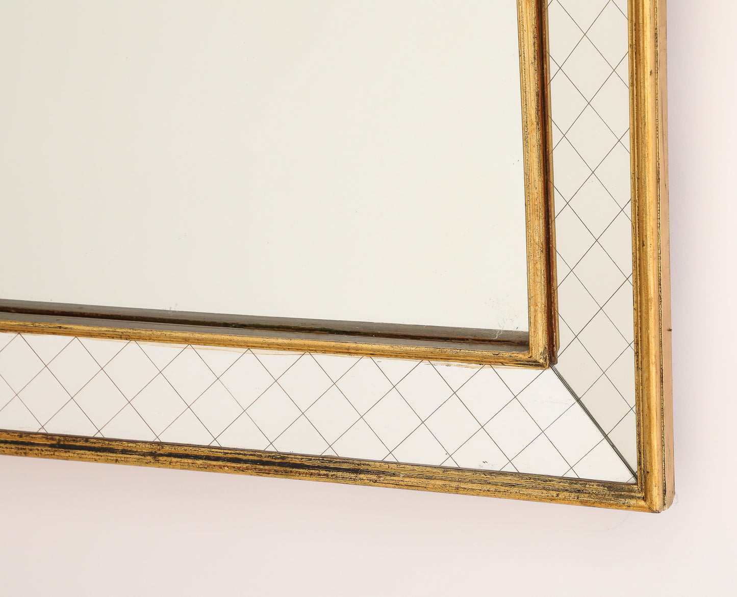 Arbus Inspired Gilt "Entrelacs" Parclose Wall Mirror - France 1940's