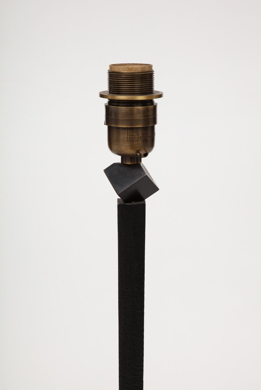Signed Solid Bronze Table Lamp by R. Peduzzi, France, 1980's