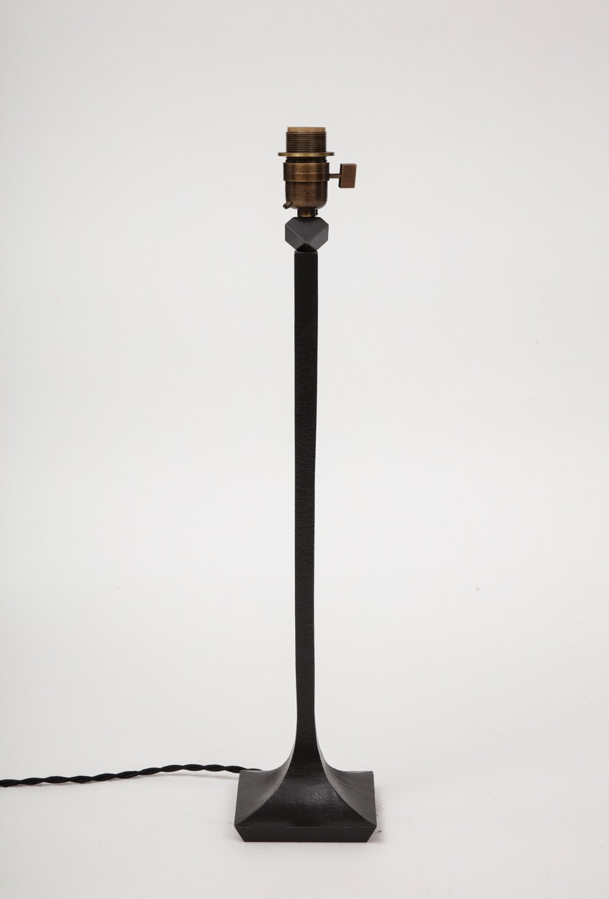 Signed Solid Bronze Table Lamp by R. Peduzzi, France, 1980's