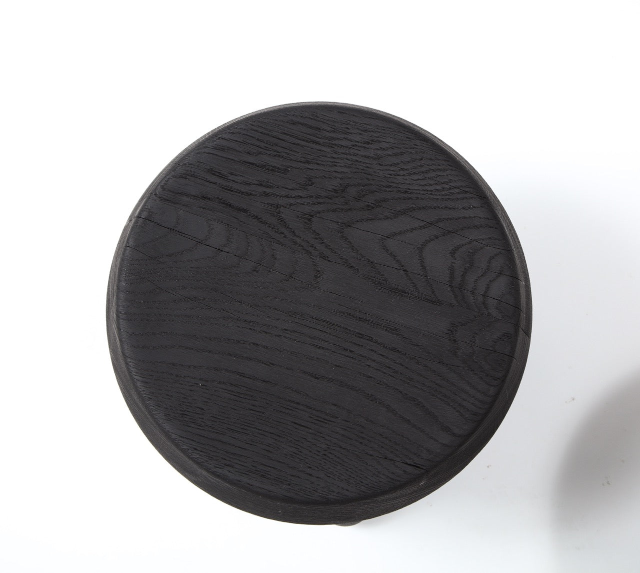 Petite Charcoal Burnt Oak Tripod Stool by Douglas Mont for Facto Atelier, Paris