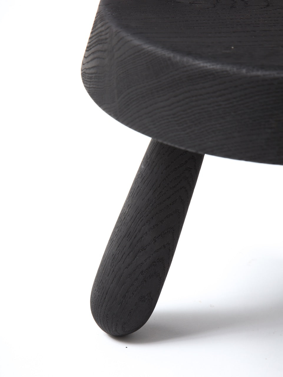 Petite Charcoal Burnt Oak Tripod Stool by Douglas Mont for Facto Atelier, Paris