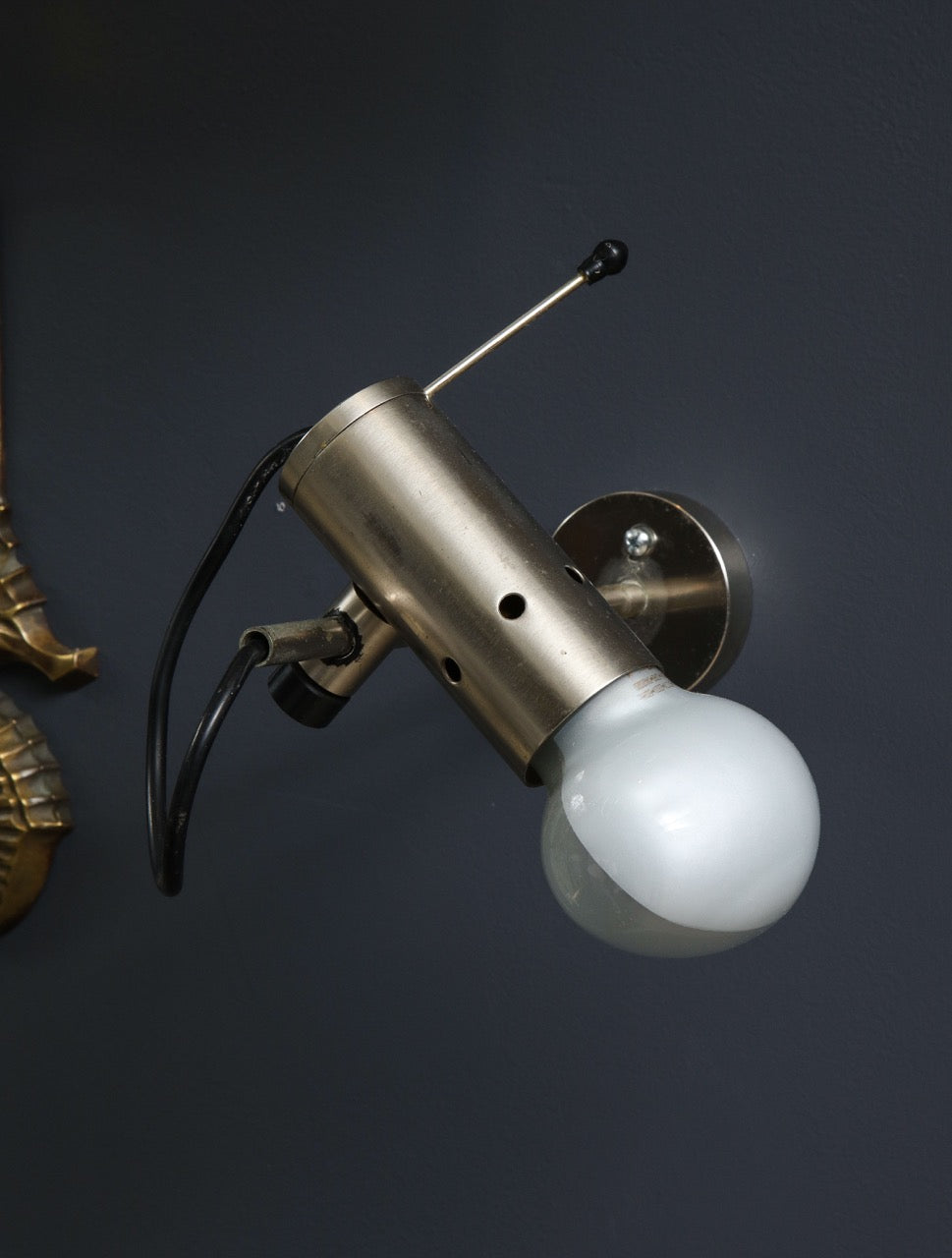 Minimalist Nickel Plated Bronze Sconces by Tito Agnoli for Oluce, Italy 1970's