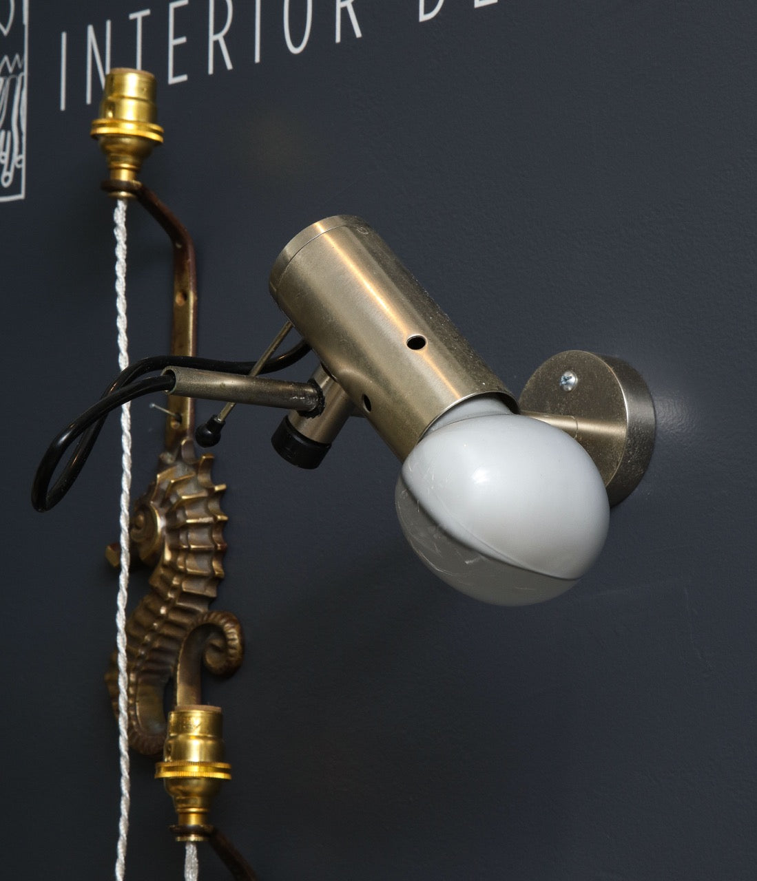 Minimalist Nickel Plated Bronze Sconces by Tito Agnoli for Oluce, Italy 1970's