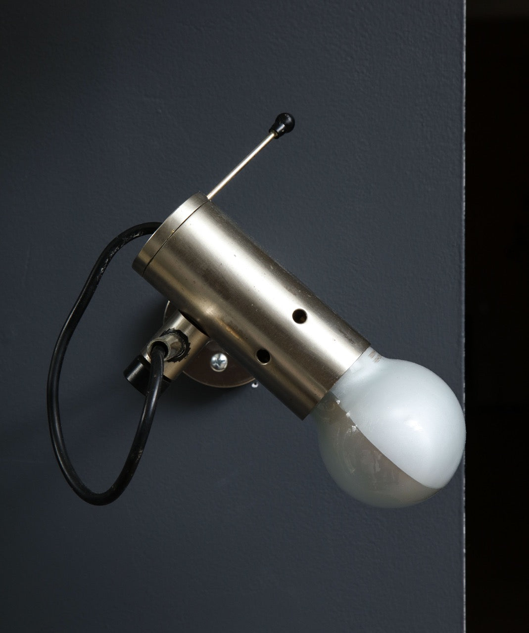 Minimalist Nickel Plated Bronze Sconces by Tito Agnoli for Oluce, Italy 1970's