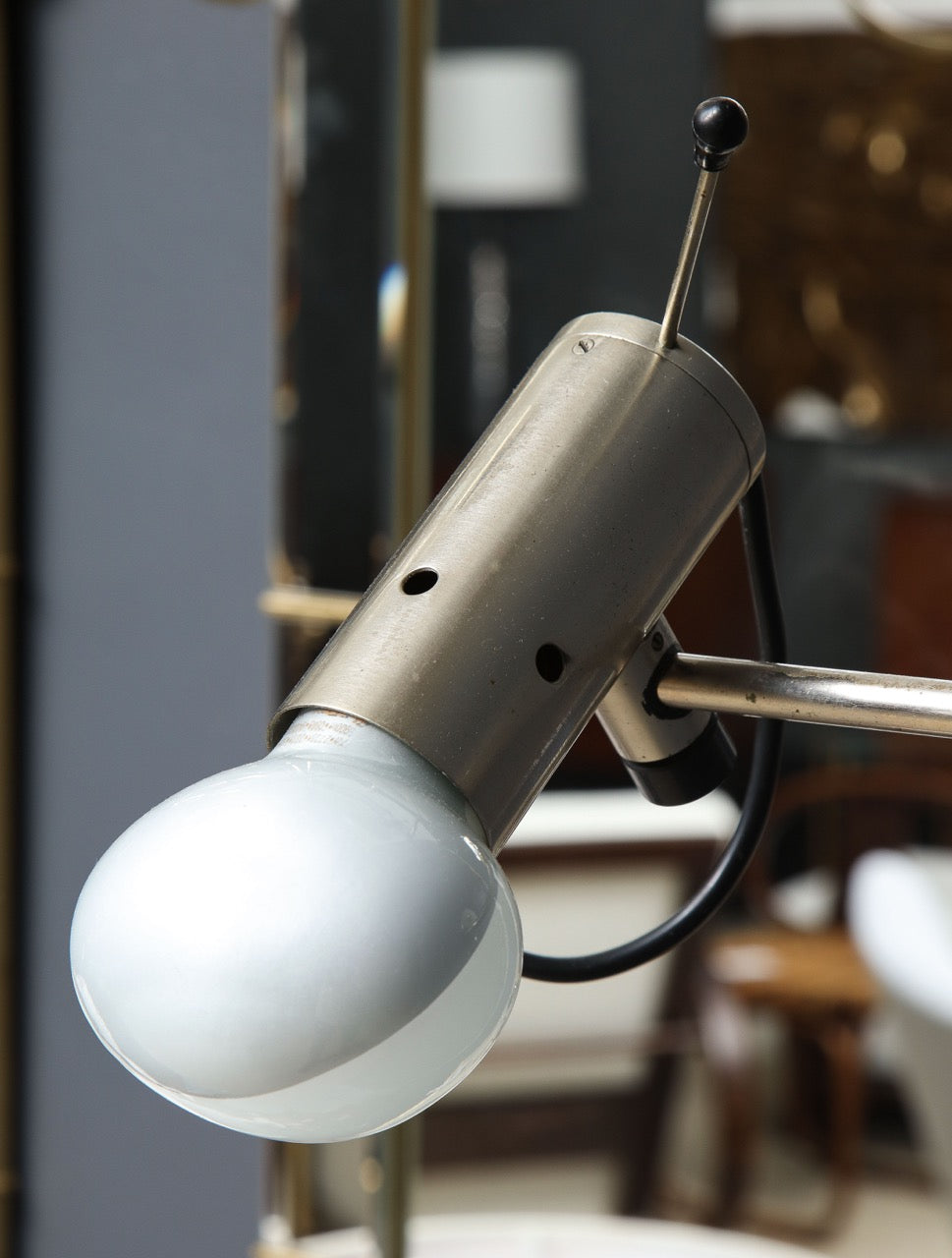 Minimalist Nickel Plated Bronze Sconces by Tito Agnoli for Oluce, Italy 1970's