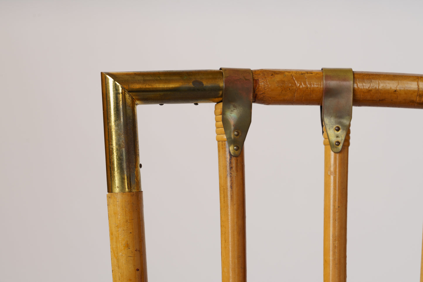 Rattan & Brass Desk & Chair by Gilles Sermadiras, Ed. Maison & Jardin - 1960's