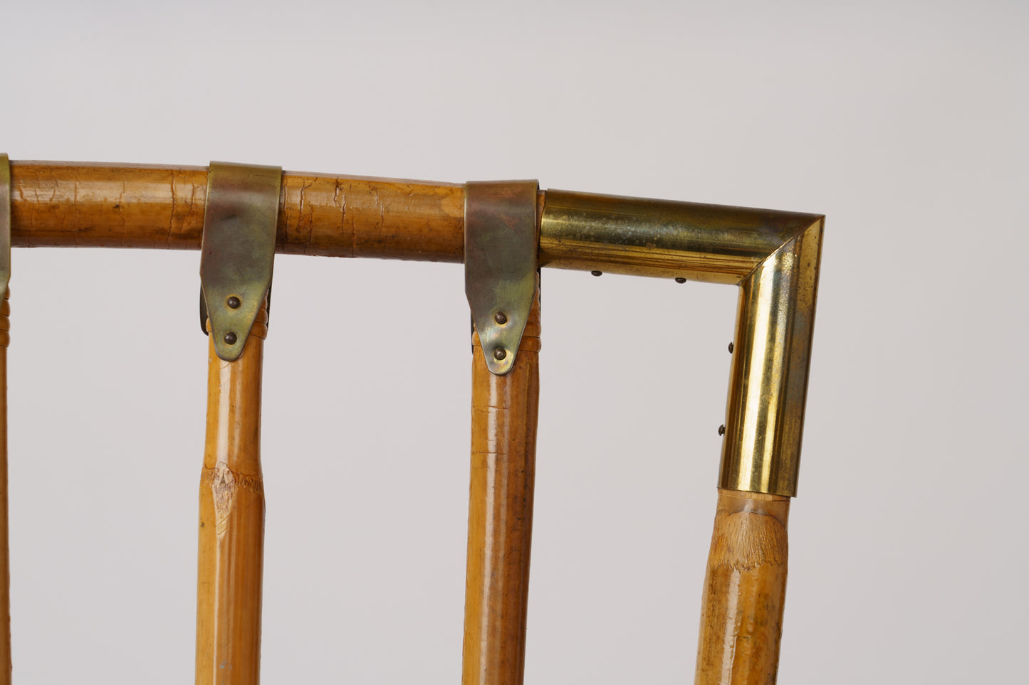 Rattan & Brass Desk & Chair by Gilles Sermadiras, Ed. Maison & Jardin - 1960's