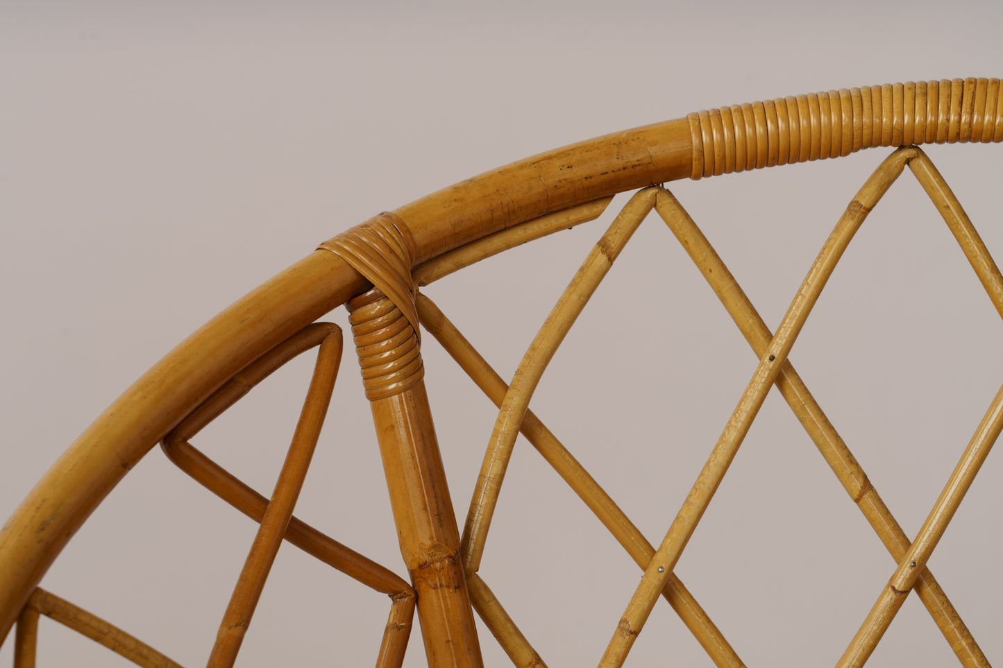 Pair of Signed "Berceau" Basket Rattan Loungers by Audoux Minnet - France 1960's