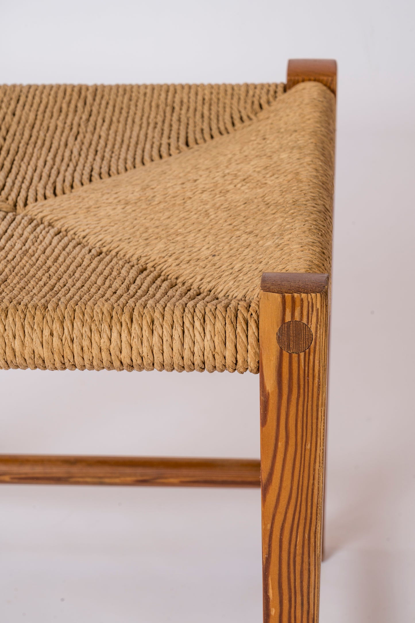 Solid Pinewood and Rush Side Chair in the style of Marklund - Sweden 1970's