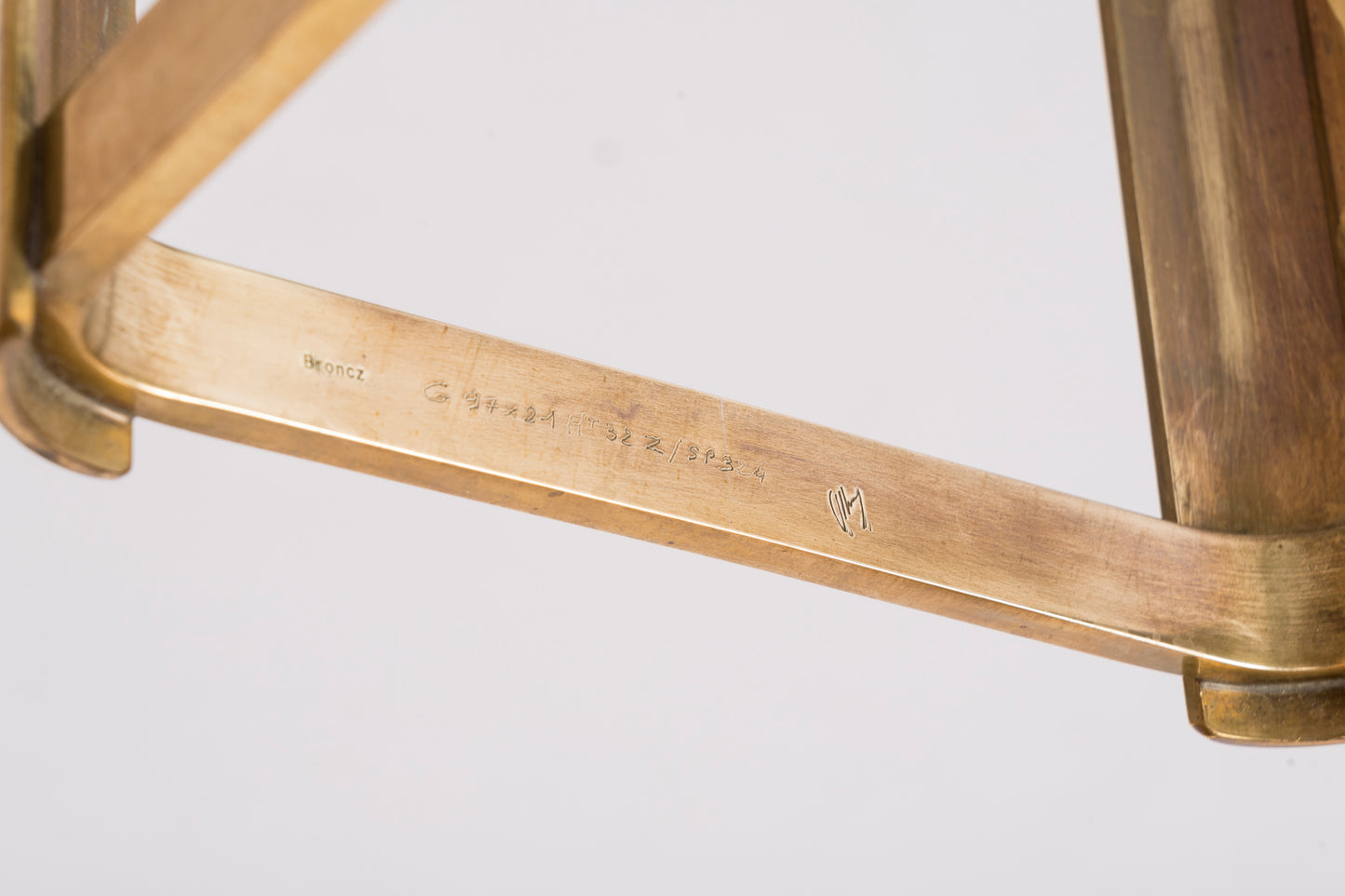 Minimalist Bronze Shelf by Jacques Téophile Lepelltier for Broncz - France 1960's