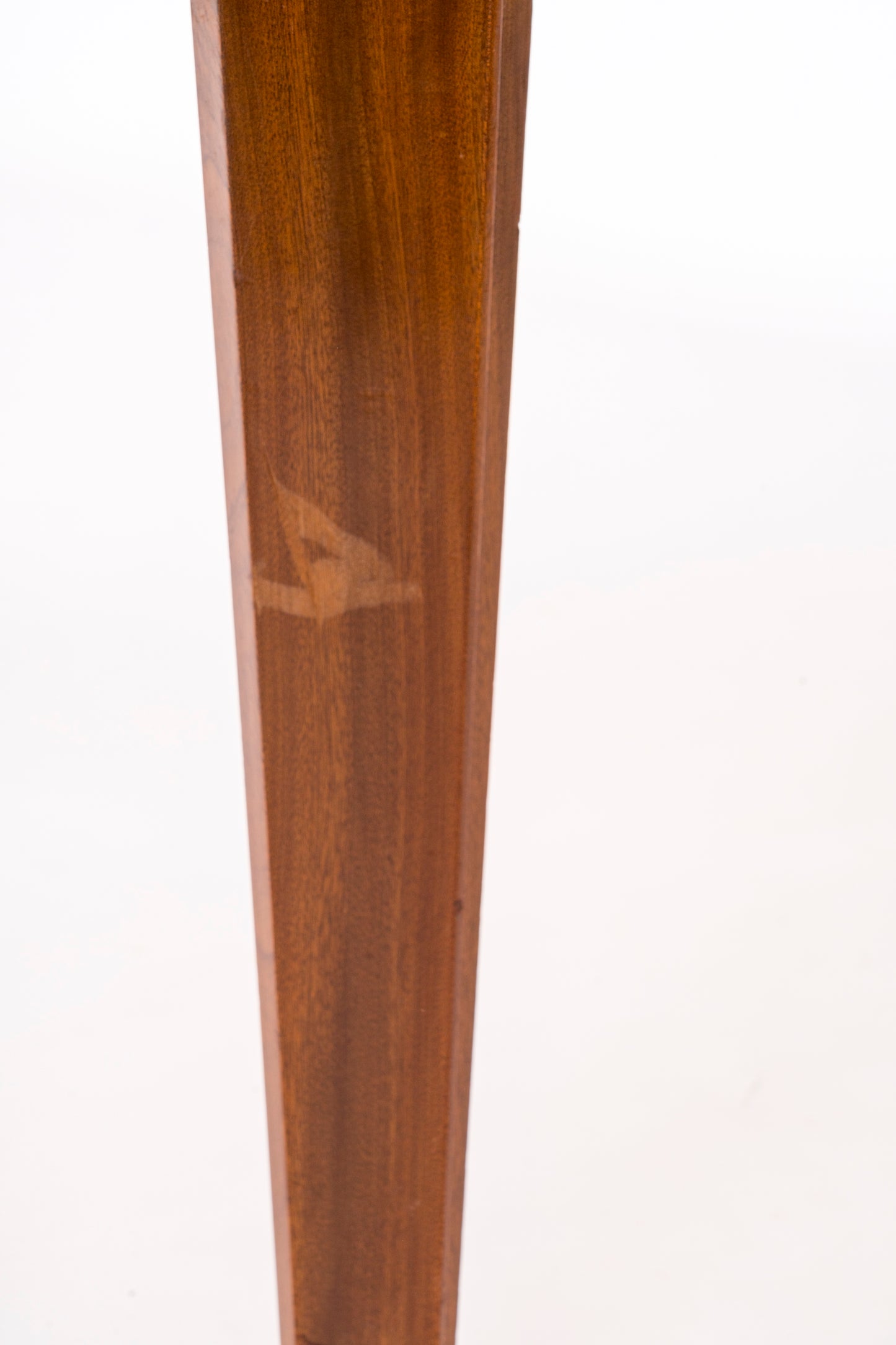 Tappered Legs Square Cherry Tree Marquetry Scandinavian Table - 1960's