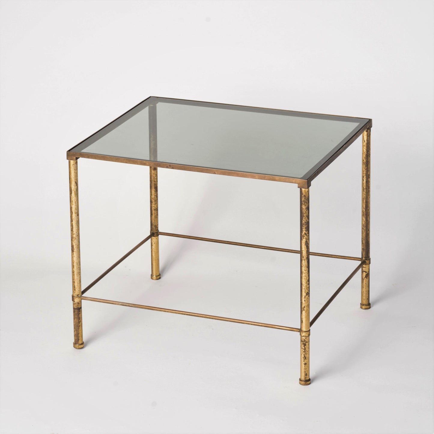 Patinated Brass Side Table, Italy, 1970's