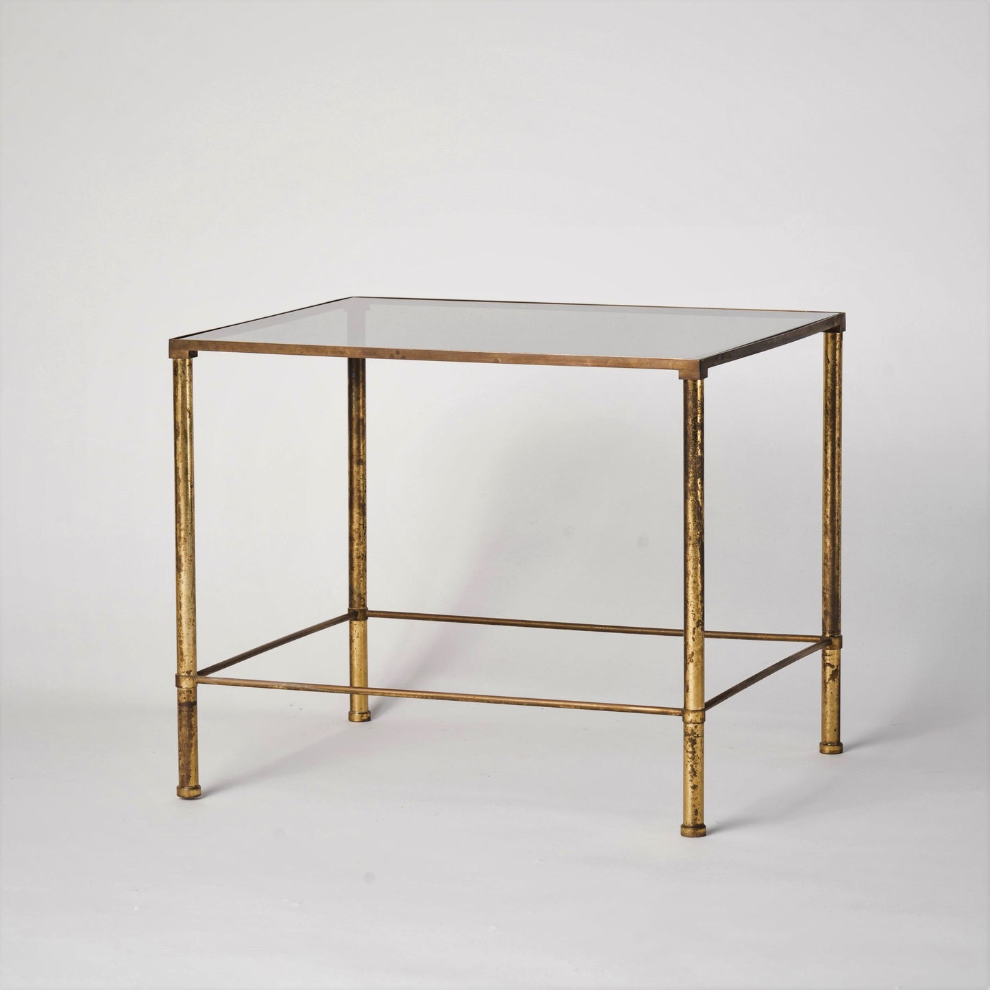 Patinated Brass Side Table, Italy, 1970's