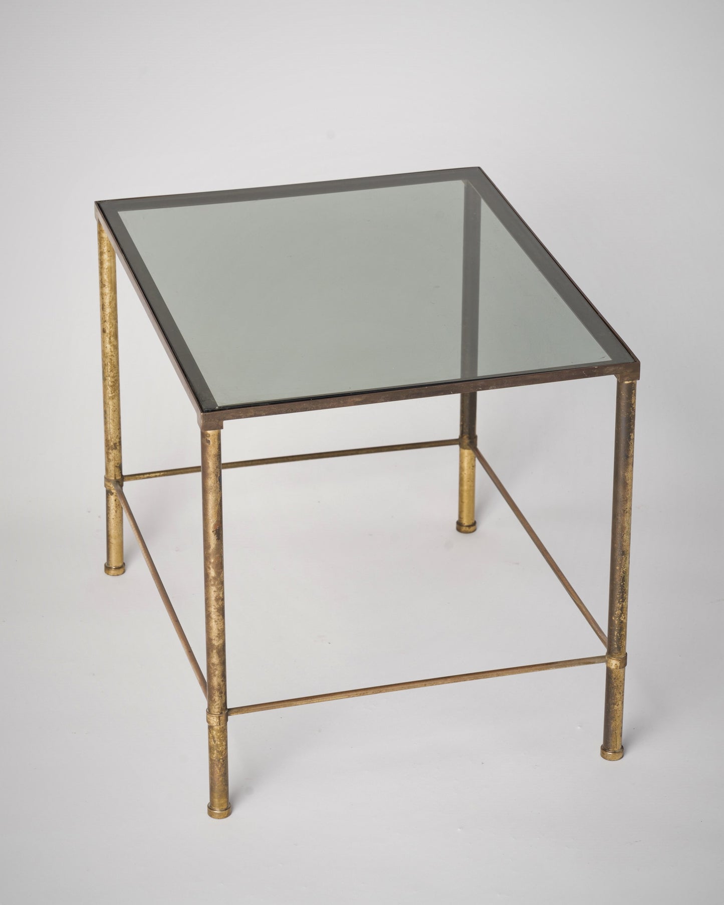 Patinated Brass Side Table, Italy, 1970's
