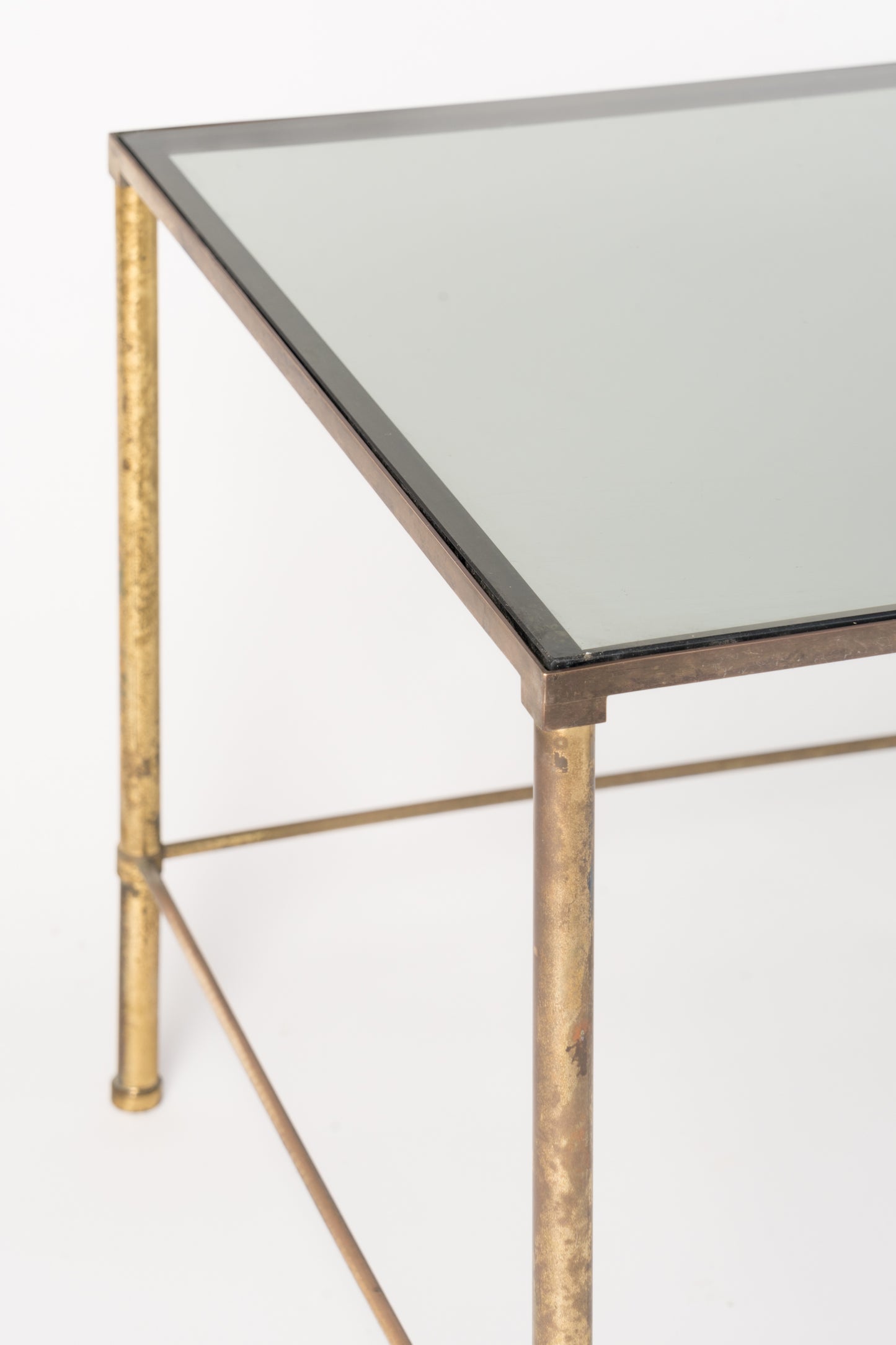 Patinated Brass Side Table, Italy, 1970's