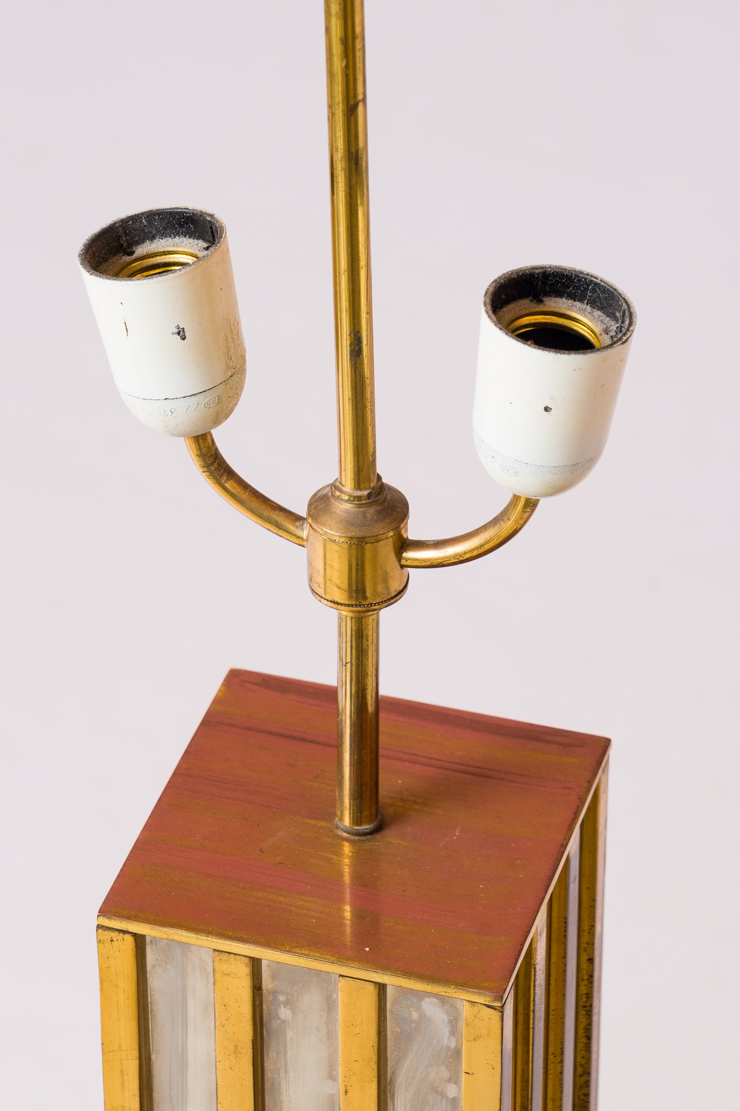 Nickel & Bronze "Building" Table Lamp by Jacques Charpentier - France 1970's