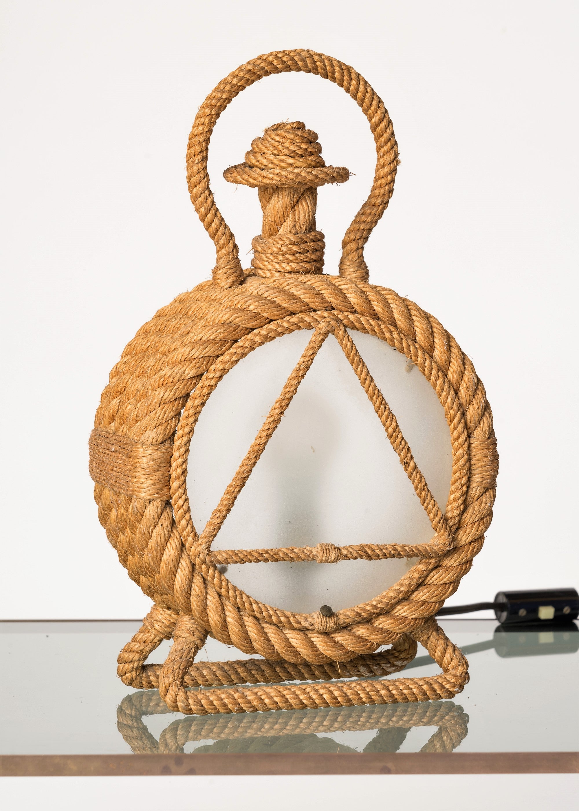 Beacon Shaped Rope Table Lamp by Audoux & Minnet, France, 1960's