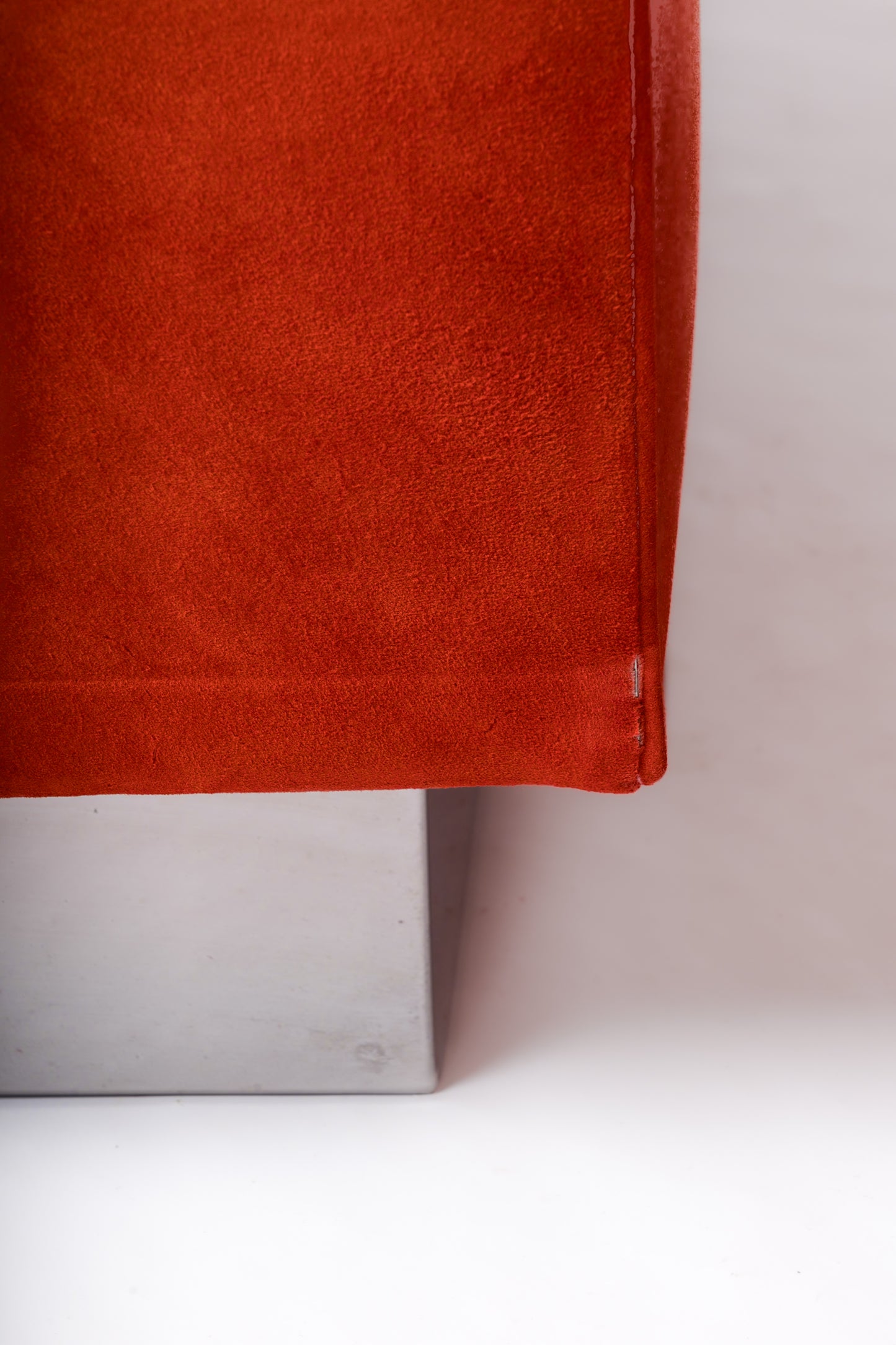 Two Blood Orange Suede "Californian" Lounge Chairs by J. Charpentier - France