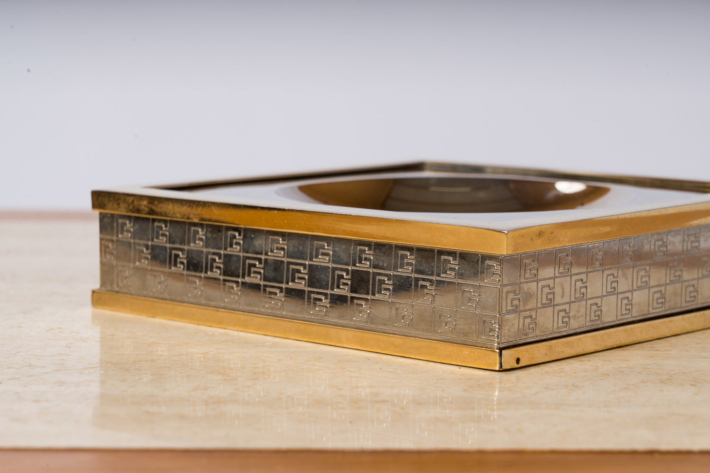 Monogram Gucci Brass and Chrome Vide Poches - Italy 1970's