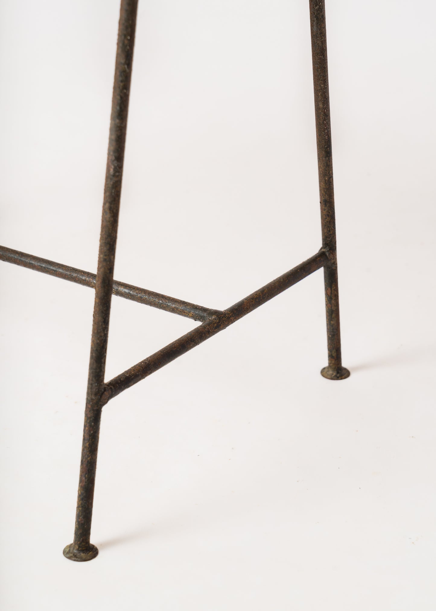 "Ferotin" Wicker and Steel Stool att. Raoul Guys - France 1950's