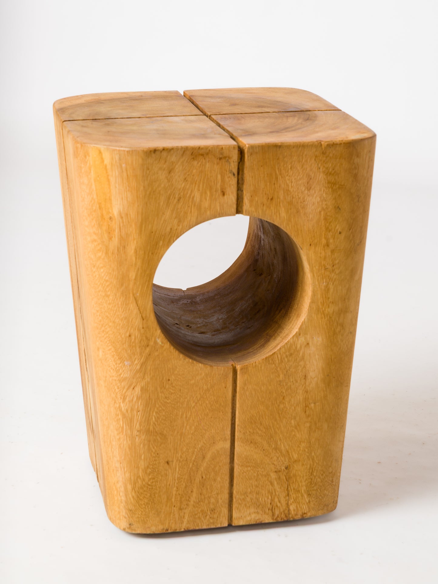Modernist "Monoxyle" Solid Wood Hollow Stool - Netherlands 2000's