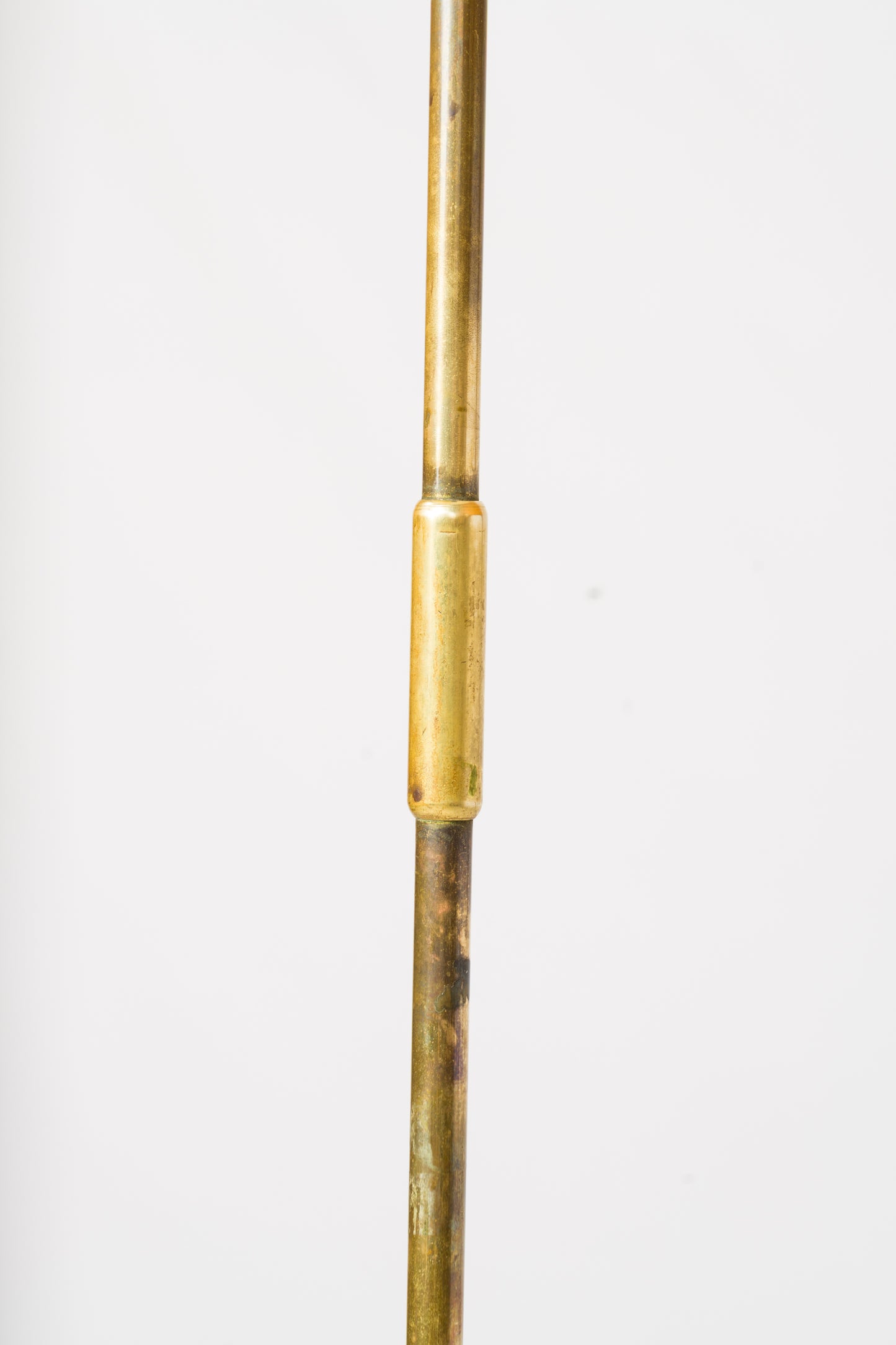 Tripod Patinated Steel and Brass Modernist Floor Lamp - France 1960s