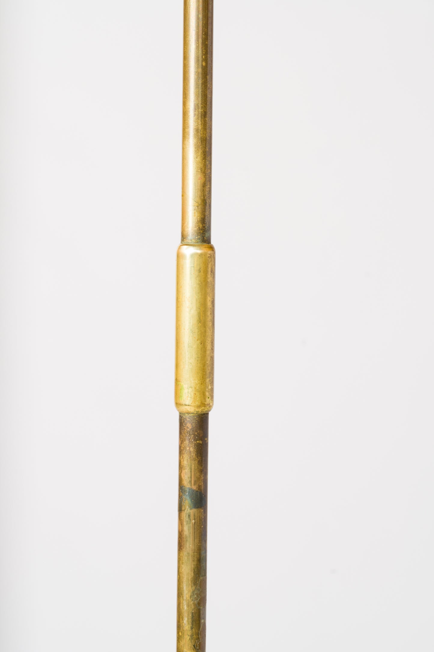 Tripod Patinated Steel and Brass Modernist Floor Lamp - France 1960s