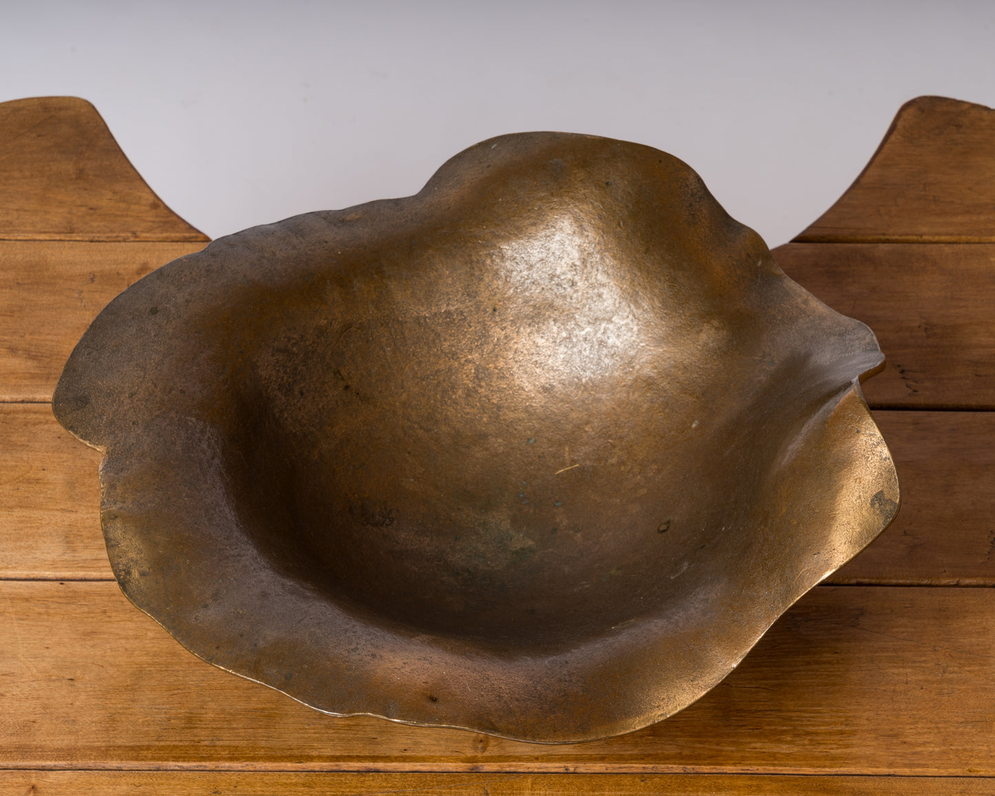 Big Size Solid Bronze Decorative Dish on Tripod Feet - France 1970's