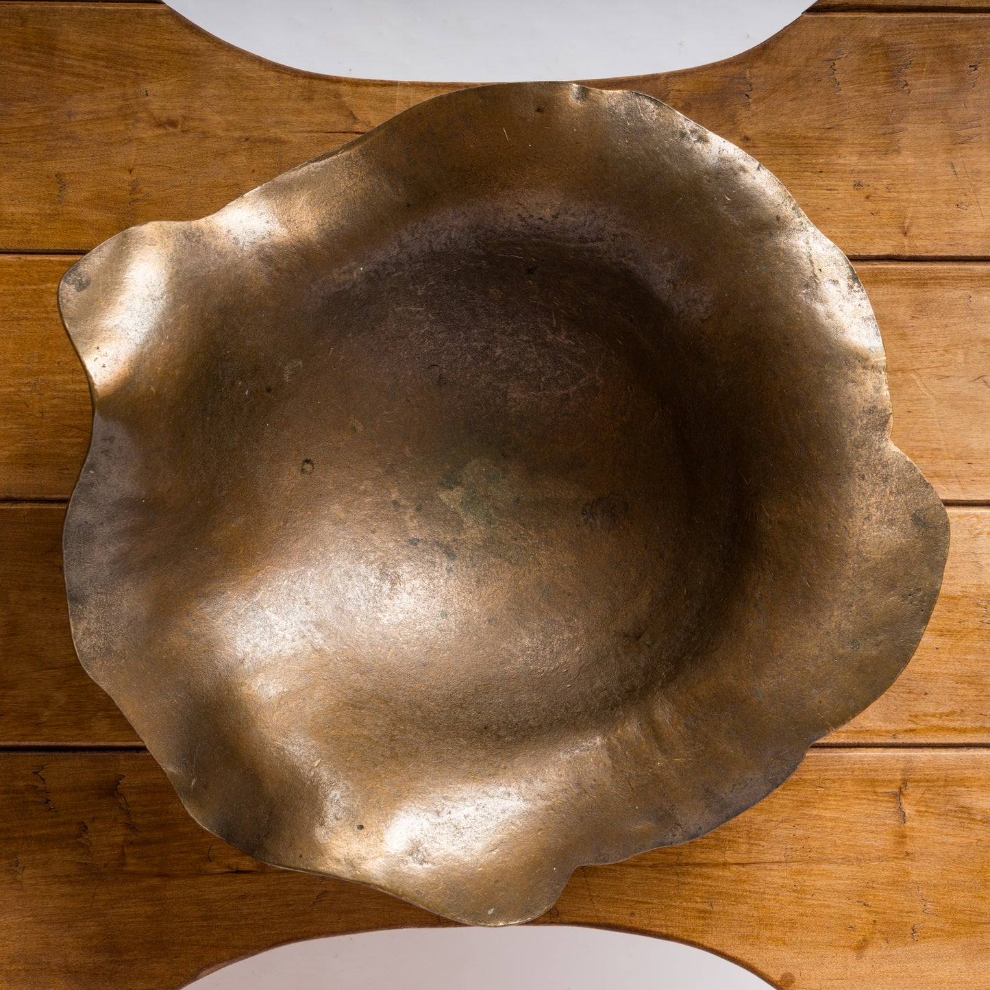 Big Size Solid Bronze Decorative Dish on Tripod Feet - France 1970's
