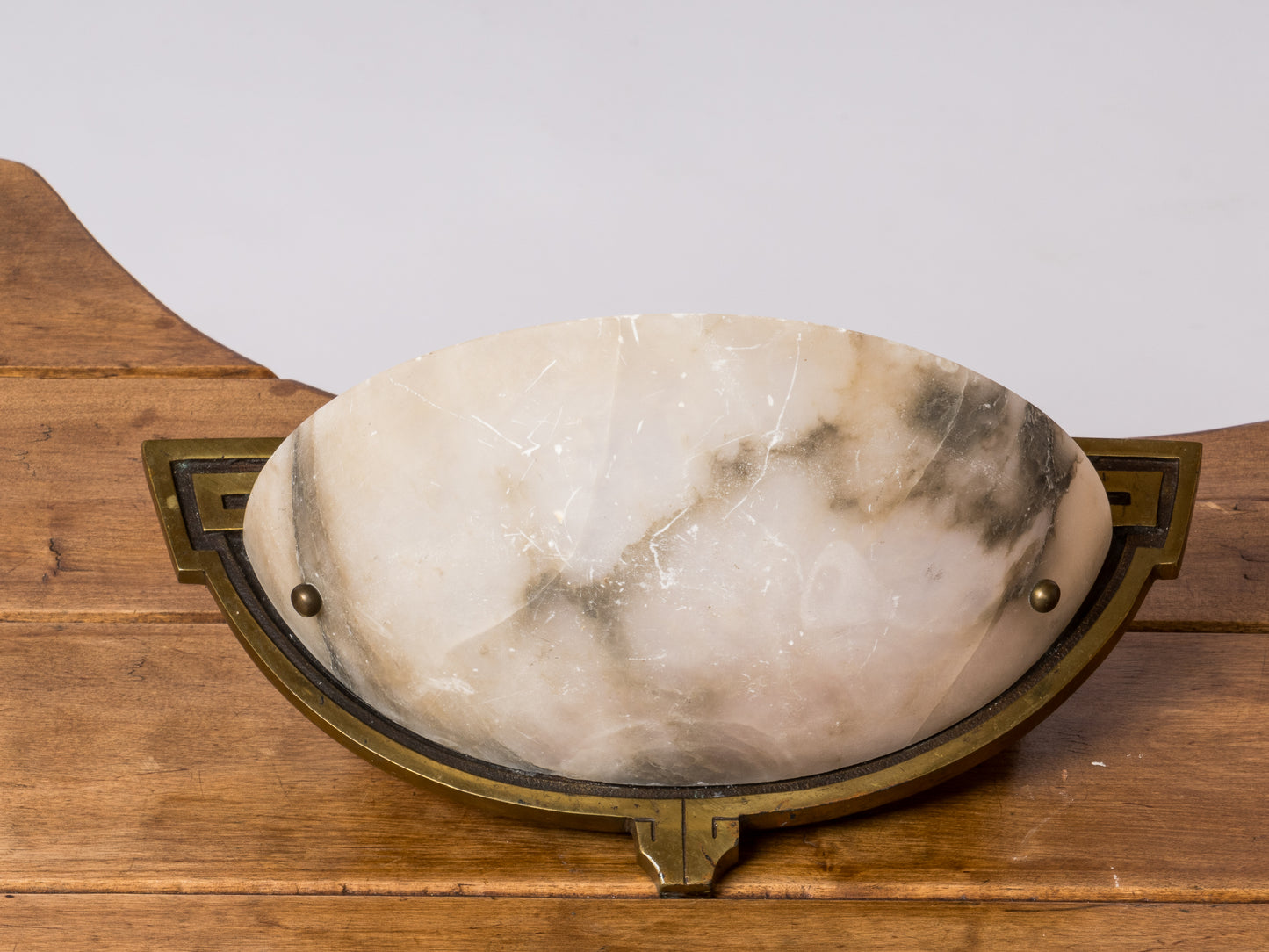 Bronze & Alabaster Art Deco Single Sconce - France 1930's