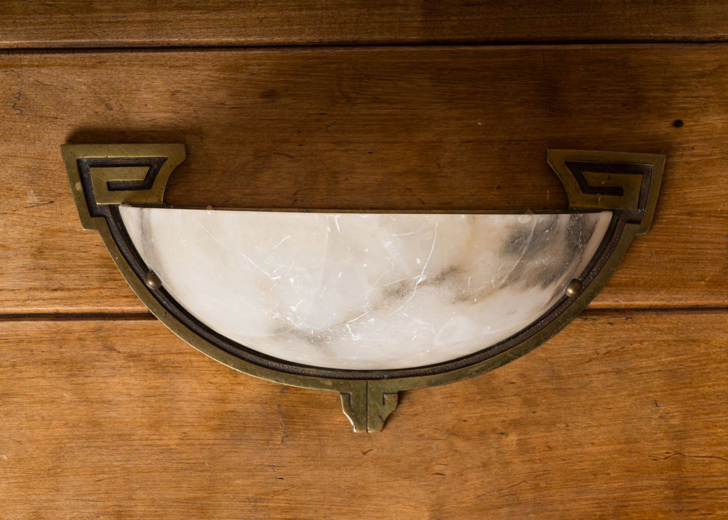 Bronze & Alabaster Art Deco Single Sconce - France 1930's