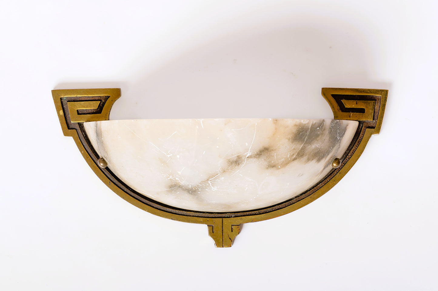 Bronze & Alabaster Art Deco Single Sconce - France 1930's