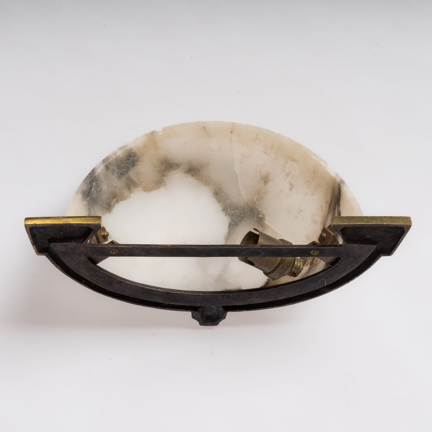 Bronze & Alabaster Art Deco Single Sconce - France 1930's
