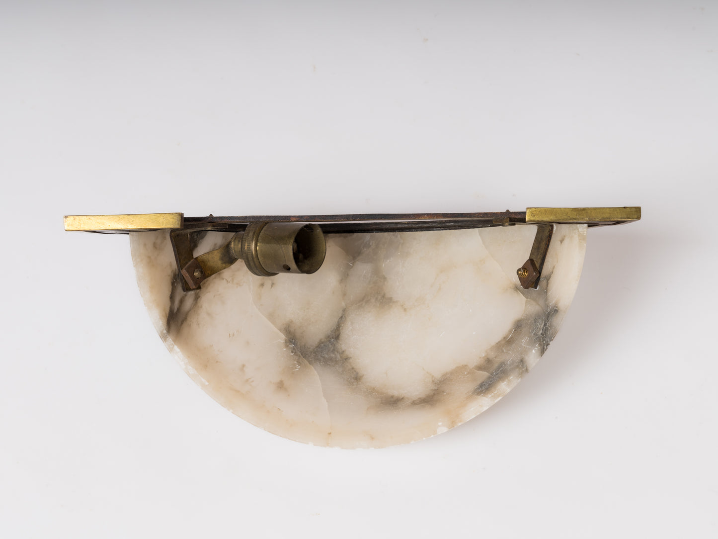 Bronze & Alabaster Art Deco Single Sconce - France 1930's
